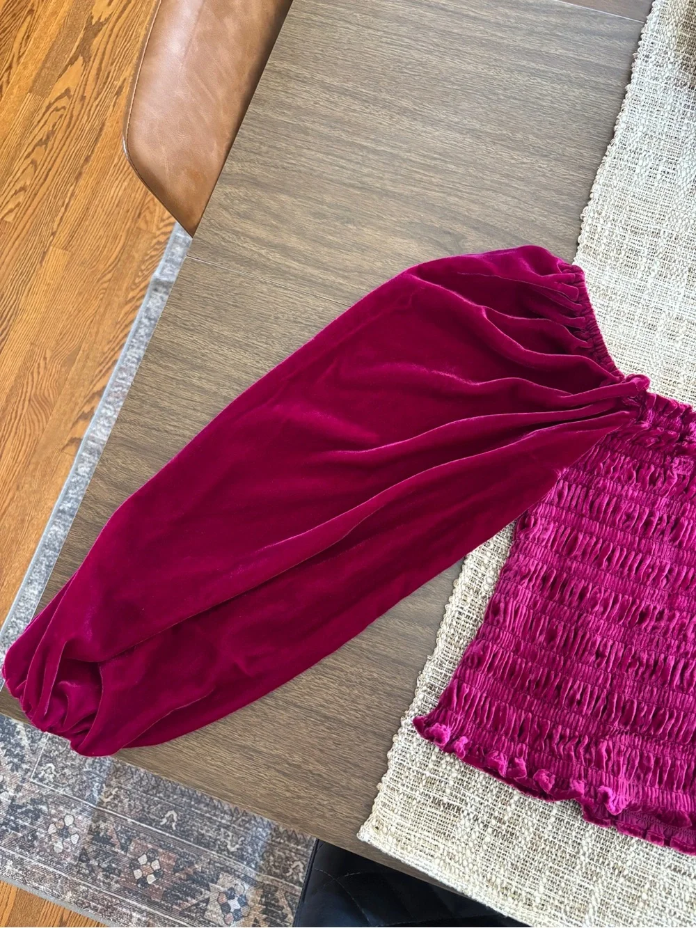 Anthropologie smocked puff sleeve blouse